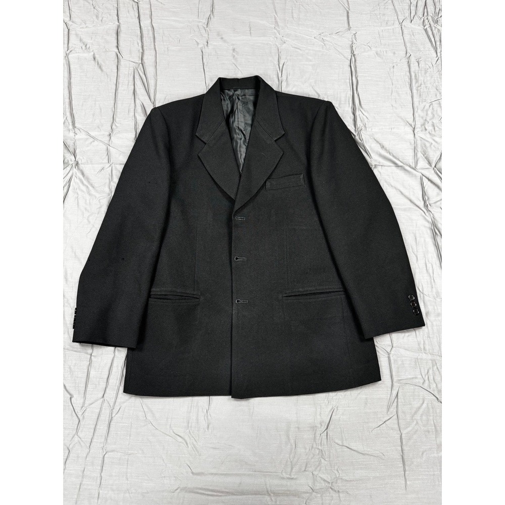Mens Black Three Button Blazer Jacket Size 40 Classic Fit Formal Unbranded